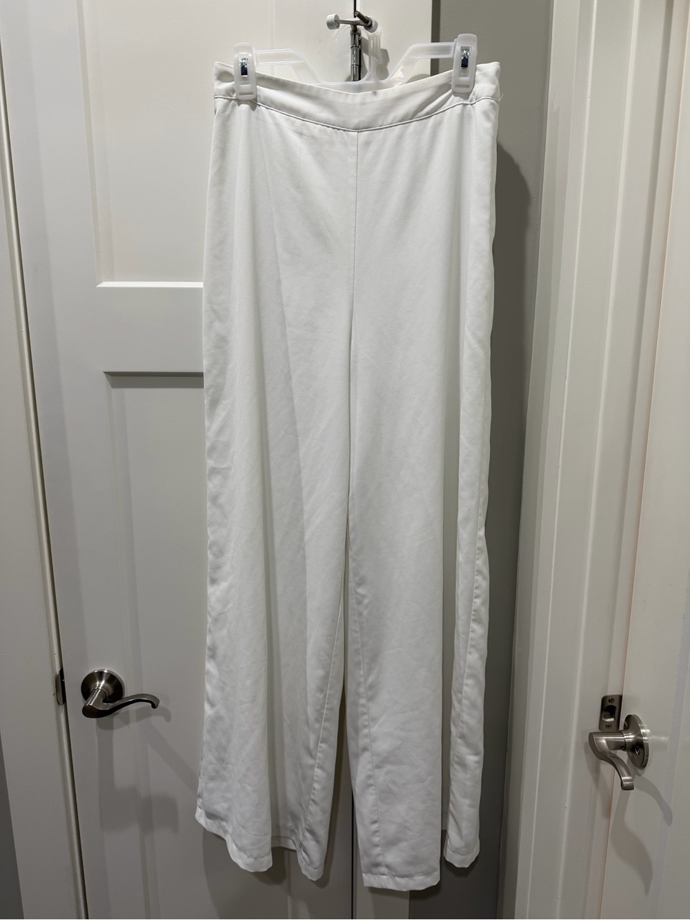 C’isa White Wide Leg Flowy Dress Trousers Pants Size M